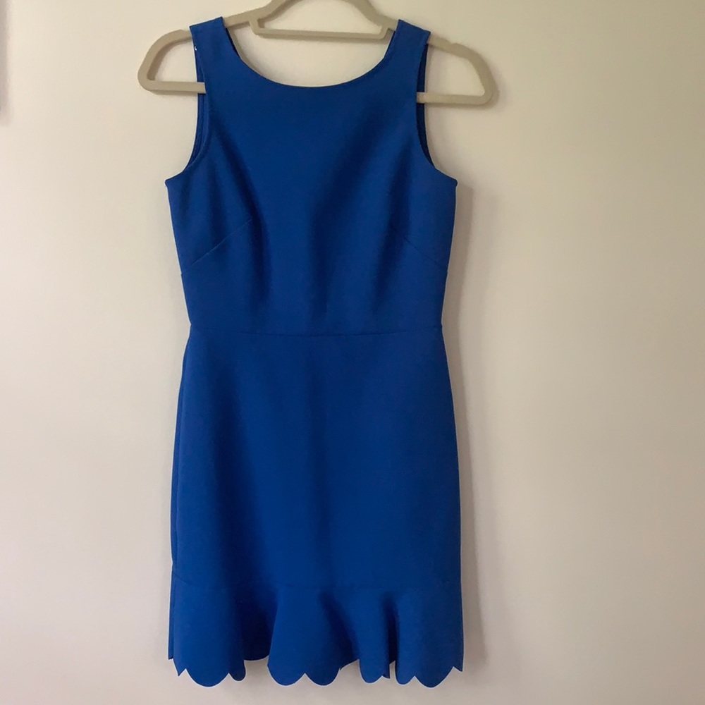 J. Crew scalloped hem blue dress size 0